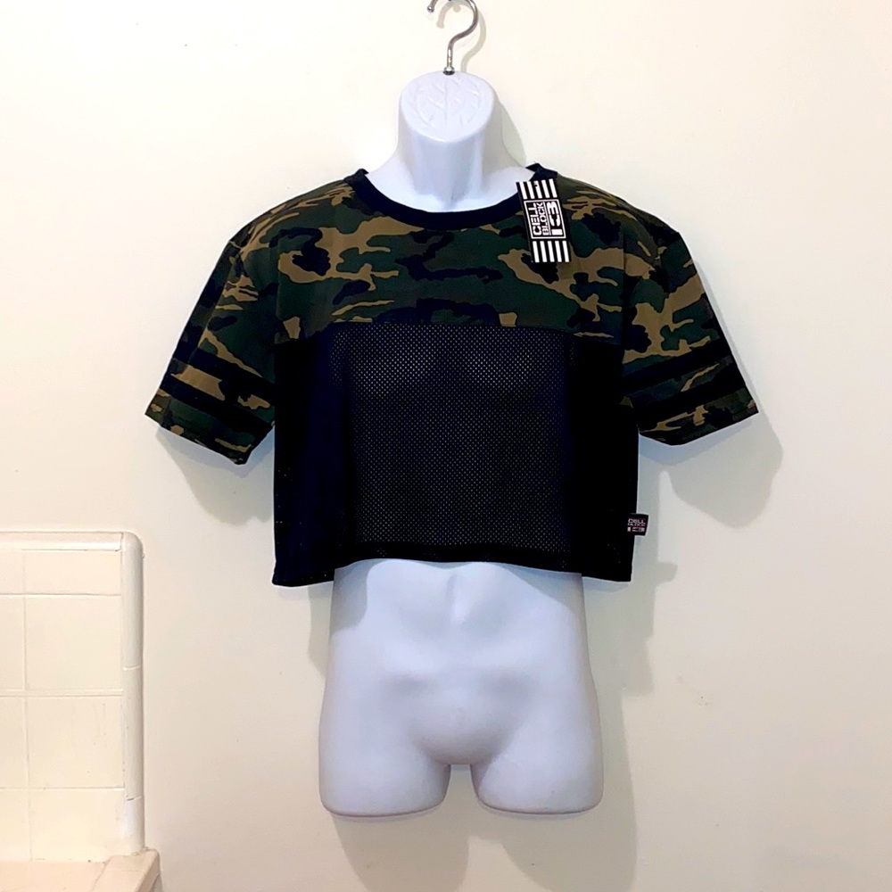 🖤BNWT Men’s Cell Block 13 Camo Mesh Crop Top🖤 - Picture 1 of 10